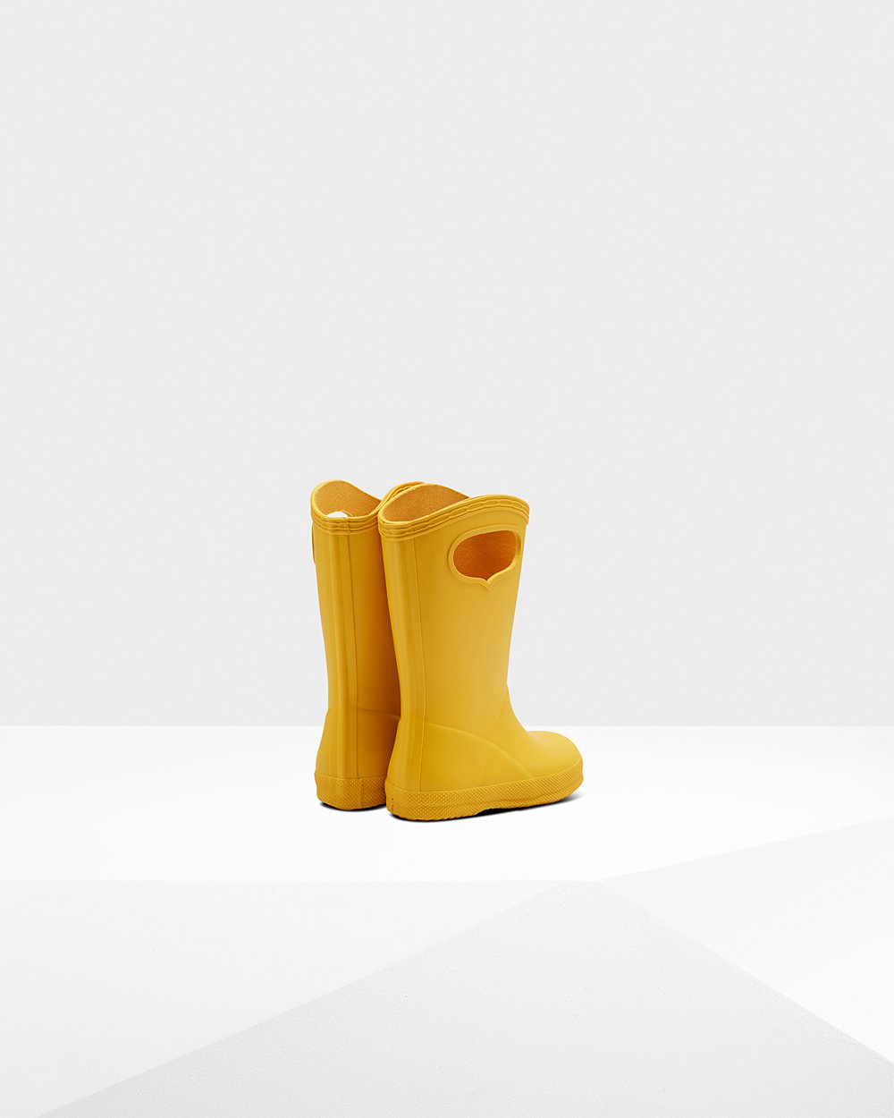 Hunter Original First Classic Grab Handle Rain Boots - On Sale Kids Yellow - HWRTDY490